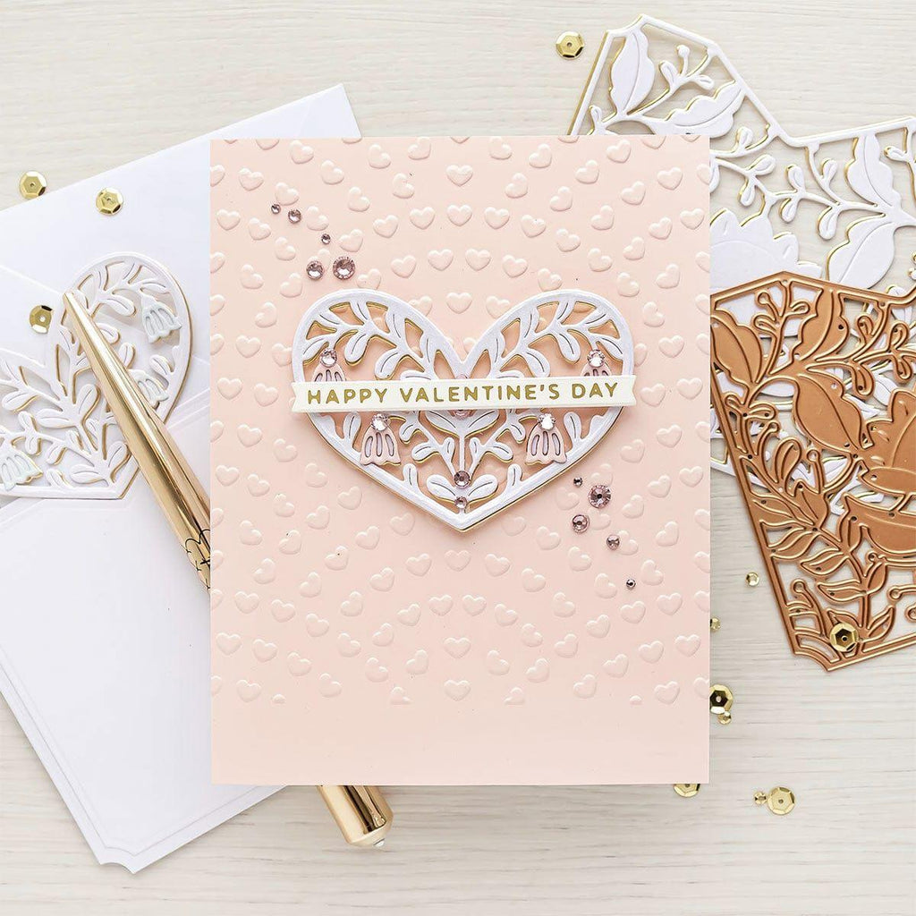 A Pocket Full of Love - Large Die of the Month (DOML-JAN22) Heart with Embossing Folder. 